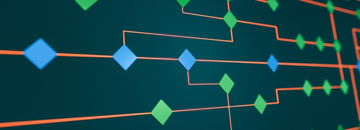 red visual de flujo de trabajo