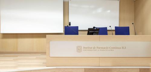 Alquiler sala de actos del Instituto de Formación Continua de la Universidad de Barcelona